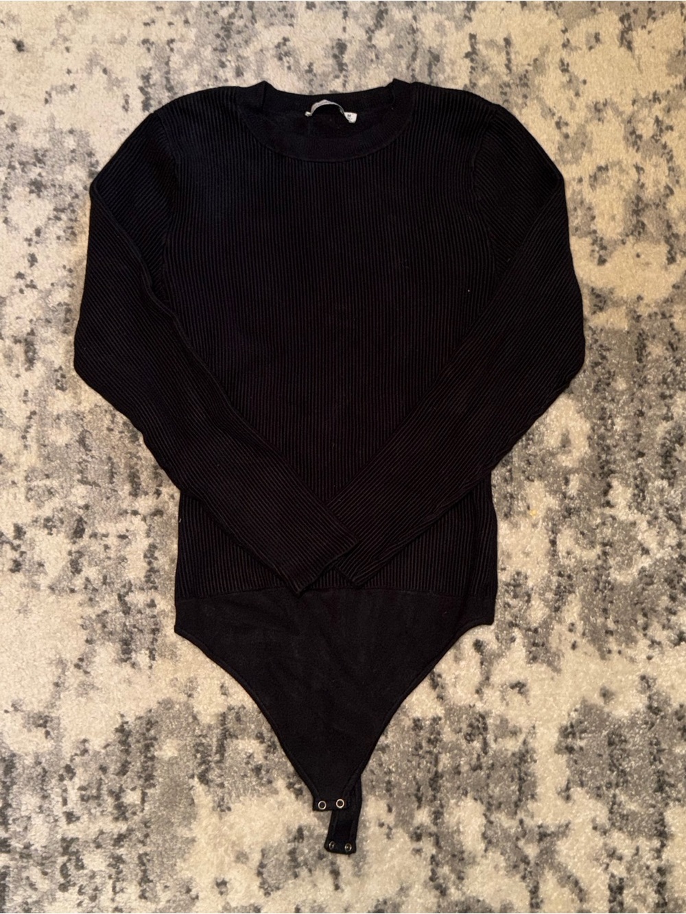 Abercrombie & Fitch Black Ribbed Crewneck Sweater Bodysuit
